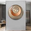 Pintura Decorativa Redonda de Luxo Leve Arandela Luminosa Entrada Sala de Estar Parede de Fundo do Sofá Quarto Iluminação de Alto Nível Pintura Pendurada