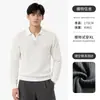 Suéter de Punto para Hombre con Cuello Retro Otoño Invierno Canalé Vertical Estilo Old Money Ropa para Hombre Holgado para el Trabajo Suéter de Manga Larga