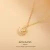 Collar de Zirconia de Estrella y Luna para Mujer, Estilo Coreano, Minimalista, Versátil, Diseño de Lujo Ligero, Cadena para Clavícula de Nicho