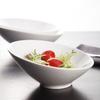 Tazón de Cerámica para Hoteles y Restaurantes Especializados, Blanco Puro con Forma Irregular, Tazón Simple Inclinado para Ensalada de Frutas, Tazones de Porcelana con Forma Irregular de 6 pulgadas