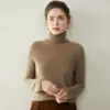 Suéter de Cachemir para Mujer con Cuello Alto Enrollado Apilado para Otoño e Invierno, Suéter Pulóver Simple y Versátil con Elegante Top de Suéter de Punto como Base