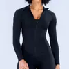 Nueva Chaqueta de Yoga Dfyne con Cuello Alto, Cremallera y Mangas Largas, Ropa de Yoga Ajustada de Secado Rápido, Top Deportivo para Fitness al Aire Libre