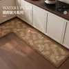 Alfombra de Piso Retro Francesa para Cocina Diatomeas L-Shaped Pieza Única Absorción de Agua Antideslizante Resistente a la Suciedad Felpudo Doméstico Alfombra Larga de Tira