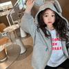 Moletom com Capuz Casual Esportivo Infantil Estilo Coreano Novo para Primavera e Outono de 2026 Jaqueta de Manga Longa para Bebê Menina