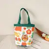 Bolsa de almoço zoo de tomate bolsa balde fofa cooperação pintor desenho animado estudante portátil cilindro bolsa de lona