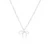 Collar Minimalista con Colgante de Lazo para Mujer, Cadena Versátil para Clavícula Dulce y de Moda, Gargantilla de Personalidad de Celebridad de Internet Estilo Ins