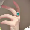 Anel Feminino Vintage Ovo de Pomba Oval Paraíba Cultivado de Luxo Pavimentado com Diamante de Alto Carbono