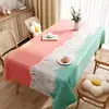 Mantel Tridimensional 3D, Impermeable, Resistente al Aceite, Lavable, Mantel Rectangular para Mesa de Comedor, Lujo Ligero, Estilo Pintura al Óleo de Gama Alta Mantel para Mesa de Café