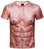 Camiseta Masculina de Verão com Mangas Curtas, Estampa Digital 3D, Gola Redonda, Caimento Solto, Manga Meia-Manga, Camiseta Básica