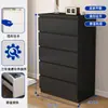 Cômoda preta, armário de parede para a sala de estar, armário de cinco gavetas subsidiado pelo governo para armazenamento no quarto ao pé da cama, rack de TV, aparador