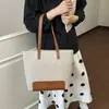 Bolso de Hombro de Lona con Parches de PU de la Marca del Fabricante, Nuevo en Stock, Versátil Bolso de Mano para Viajes de Negocios, Gran Capacidad
