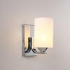 Lámpara de pared de ingeniería moderna minimalista de cristal de un solo cabezal para mesita de noche y pasillo, iluminación, lámpara de pared dorada para habitación de hotel, venta al por mayor
