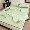 Juego de Sábanas de Seda Refrescante de Spandex Modelo Nuevo 2026, Estilo Colchoneta de Cama, Colcha de Verano Juego de Cuatro Piezas - Serie de Mascotas Lindas