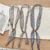 Bufanda Estrecha Larga de Lino de Verano para Mujer, Estilo Japonés, Cinta Artística Vintage para el Día a Día, Accesorio Francés, Pañuelo Pequeño para el Cuello para Mujer