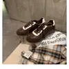 Zapatillas de Entrenamiento Alemanas de Cuero Genuino Retro con Bloques de Color para Mujer, Nuevas Zapatillas de Suela Gruesa Otoño 2026, Zapatos Casuales, Zapatos de Tabla