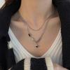 Collar Europeo y Americano de Doble Capa con Diamantes Cuadrados y Estallido de Estrella para Hombre, Moderno, Cool, Lujo Ligero, Nicho, Ins Hip-Hop, Accesorio para Sudadera Suéter de Pareja para Mujer