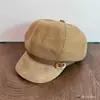 Boina de otoño e invierno para mujer con hebilla de cuero, una gorra tipo newsboy elegante que hace que el rostro se vea más pequeño, creando una vibra retro británica, versátil para sesiones de fotos de otoño e invierno