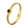 Pulsera Vintage Simple Romana Hueca de Acero de Titanio Moda Elegante Nicho de Alta Gama Pulsera para Mujer Elegante y sin Color