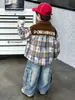 Ropa de Primavera y Otoño para Niños Camisa Estilo Coreano Infantil Guapo Moderno Cuadros Casual Pequeños y Medianos Niños Top Versátil Chaqueta