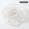 Cinta de Hilo de Cola de Pez con Borde Dorado de 4 cm Hilo de Poliéster Ramo de Flores Pastel Floral Caja de Regalo Cinta de Lazo DIY