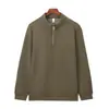 Moletom com zíper parcial e gola alta, 300g, para homens, roupa para o outono e inverno para o trabalho e o dia a dia, espessado, quente, blusa de base casual
