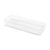Caja transparente grande de 40 cm de largo, caja de almacenamiento cuadrada estrecha y larga, ancho 15 cm, cajón hermético, acabado
