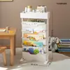 Mantel Móvil Multifuncional Estante de Almacenamiento de Libros Estante Sala de Estar Plástico en Capas Artículos Varios Almacenamiento para Aula