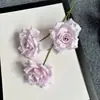 3 Cabeças de Rosa Artificiais com Bordas Enroladas para Decoração de Casamento, Parede de Flores, Arranjo de Corredor, Flores de Seda, Flores Artificiais, Arranjo de Casamento, Rosas de Diamante