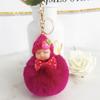 Criativo Anti-Rex bola de pele de coelho dormindo boneca fofa chaveiro de pelúcia pingente bonito boneca saco chaveiro ornamentos