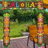 Cortina de Porta para Decoração de Festa Festival Havaiano, Decoração de Banner para Festa de Formatura, Decoração para a Época de Volta às Aulas, Pano para Pendurar na Porta da Frente