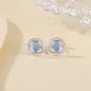 Brincos Pingente Quadrado Torcido de Prata Esterlina S925 Aquamarine Yuebao Jewelry Luz Suave Luxo de Alto Padrão Pingente
