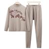 Ropa de invierno para personas de mediana edad y ancianos, ropa de otoño, pantalones largos, conjunto de dos piezas para abuela con forro polar, traje de ropa interior térmica de invierno grueso para madre