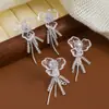 Pendientes de Cristal de Flor Transparente Súper Hada Frescos Pinza para Oreja de Disco de Bobina de Mosquito Pendientes de Diseño de Nicho Pinza para Oreja para Mujer