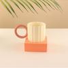 Caneca Copo de Água Criativa Moderna Estilo Nórdico Design Nicho Color-Blocking Alto Valor Orelhas Grandes Presente para Casa