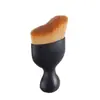 Brocha para base con curva en forma de S, mango negro, cerdas suaves, brocha para rubor, brocha de maquillaje profesional, cepillo para quitar el polvo del coche