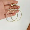 Pendientes Circulares Geométricos de Moda Transfronterizos Simples para Mujer, Pendientes de Botón Doble Redondo Versátiles de Metal, Tendencia Ins Nicho