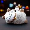 Energía Solar Gato de la Suerte Adornos Decoración para Coche Perfume para Coche Creativo para Mujer Diamante Encantador Personalidad