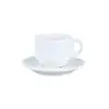 Juego Sencillo de Taza y Platillo de Cerámica Blanca Pura para Café, Suministros para Cafetería, Oficina, Negocios, Hotel, Restaurante, Tazas de Té