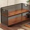Estante de mesa, organizador de arquivos vertical de vários níveis, prateleira de armazenamento por assunto, armário de armazenamento de livros para mesa de estudante