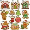 Patch de Tecido Bordado Casa de Natal Desenho Animado Patch para Decoração de Presente de Feriado Patch para Passar a Ferro Emblema Bordado em Computador Etiqueta de Tecido