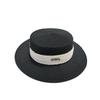 Moda Copa Plana Sombrero de Paja Transpirable Protector Solar Sombrero de Copa Tendencia para Mujer Sesión de Fotos Callejera Estilo Vacacional Sombrero de Paja Elegante Sombrero Parasol