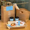 Bolsas de Tela para Panadería y Repostería, Bolsas de Papel Kraft, Bolsas Creativas con Asa, Bolsas para Pan con Ventana, Cajas de Empaque para Repostería al por Mayor