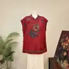 [Li] Nuevo chaleco de punto jacquard estilo chino, intrincadamente bordado, de longitud media, manga raglán, colección de otoño 2026, top retro