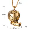 2025 Venta Caliente Moda Europea y Americana Colgante de Fútbol Personalizado Retro Cadena de Acero Inoxidable para Hombre Joyería al por Mayor