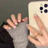 [Promoção] Unhas Curtas Usáveis Xiaohongshu Desejo Puro Blush Clareador Adesivos de Unha Pontas de Unha Usáveis