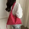 Bolso Cruzado Femenino Casual de Lunares Dulces Gran Capacidad Simple para el Trabajo Moda Chica Bolso de Hombro Único Personalidad