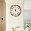 Reloj Silencioso a Prueba de Polvo para el Hogar Sin Taladro Aspecto de Alta Gama Reloj de Pared Sala de Estar Reloj Redondo Colgante de Pared 12 Pulgadas 8 Pulgadas