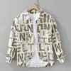 7571 Nova Camisa Masculina Casual Estampada de Manga Longa Tendência Estilo Japonês Moda Artística Solta Peça Única Dropshipping