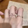 Anel de Diamante Imitação de Ovo de Pombo Rosa Novo Modelo 2026 Anel de Design Simples Nicho Personalizado Anel de Diamante Rosa