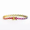 Pulsera de tenis de plata de ley con gradiente de arcoíris azul cielo, tesoro de cultivo, 4*6 mm, superventas transfronterizo, nuevo, suministro de fábrica
